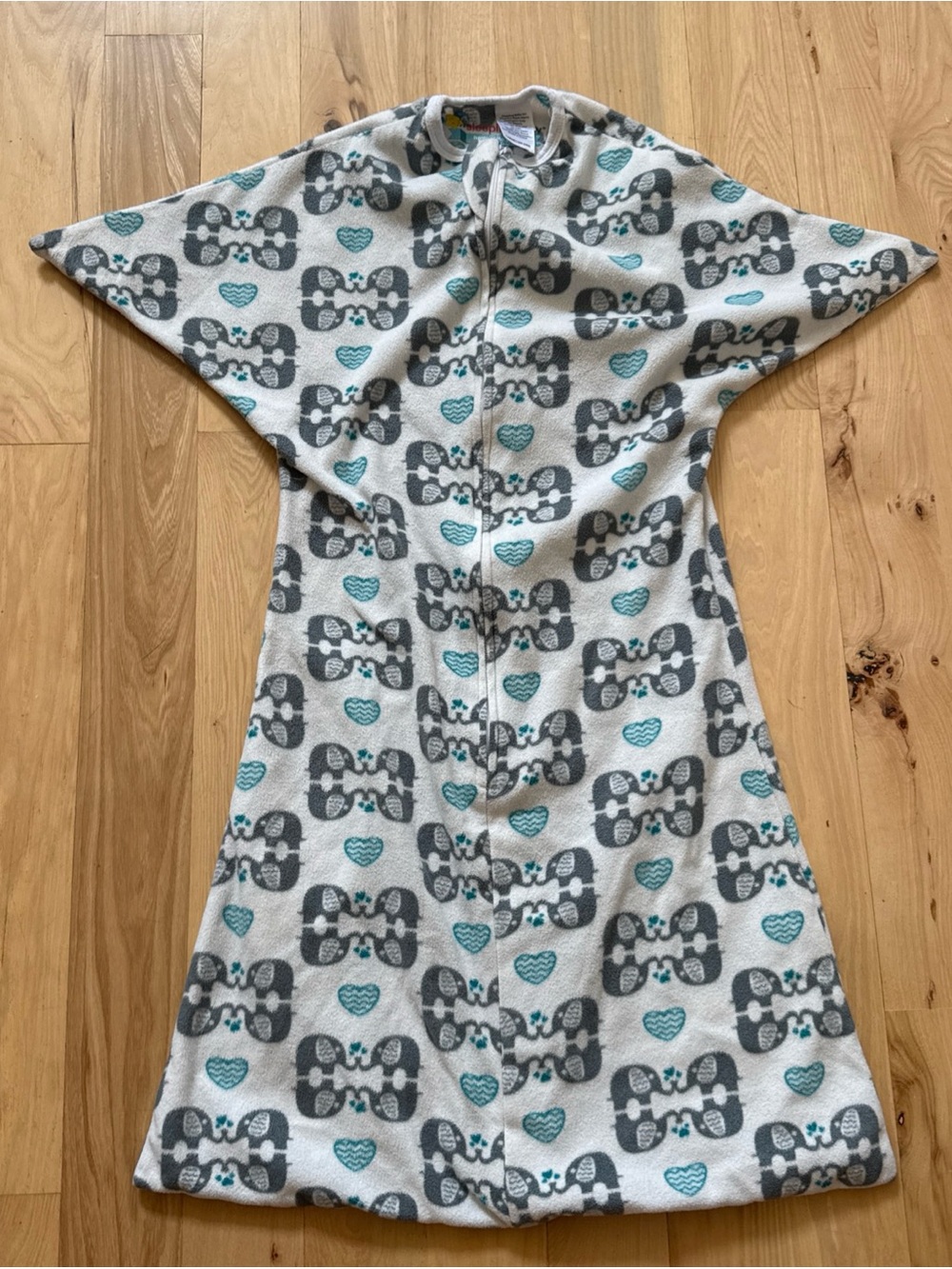Sleeping Baby Zipadee-Zip Fleece Sleep Sack Large 12M-24M Elephant Print